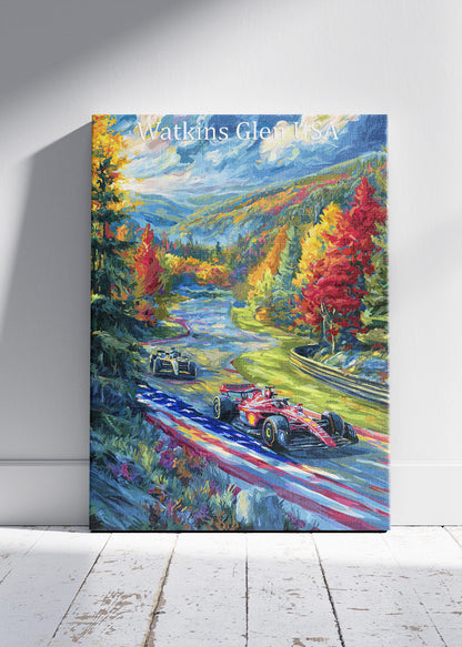 Watkins Glen USA Scenic Formula Racing Canvas Print & Poster – AI PRINT LAB