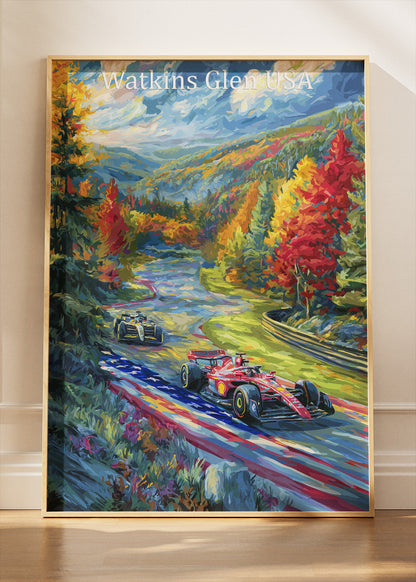 Watkins Glen USA Scenic Formula Racing Canvas Print & Poster – AI PRINT LAB