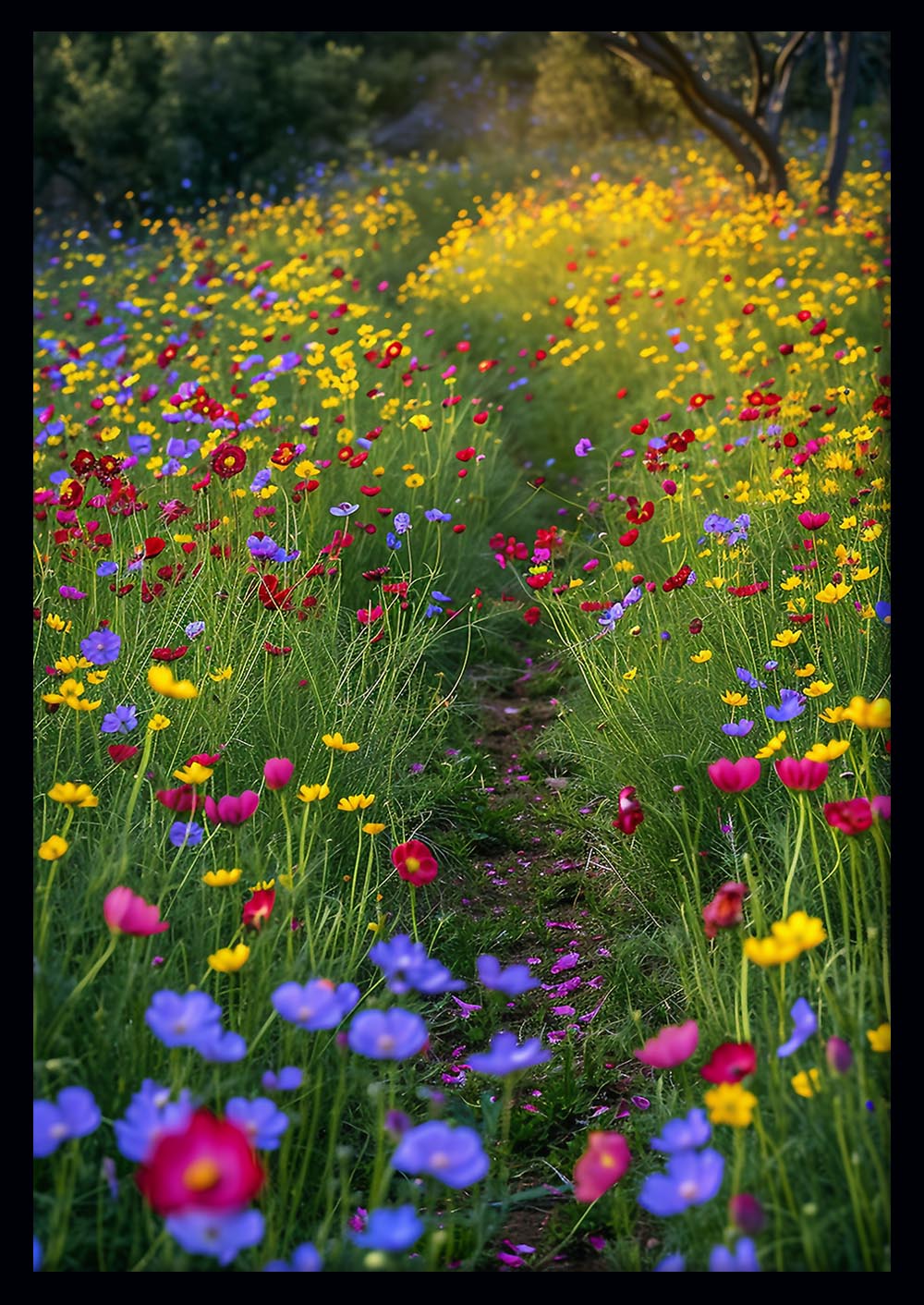 Wildflower Pathway in Bloom Canvas Print & Poster – T590 – AiPrintLab