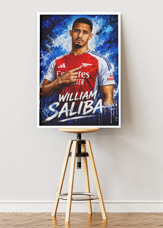 William Saliba Arsenal Artistic Portrait Poster Canvas & Print – AI PRINT LAB