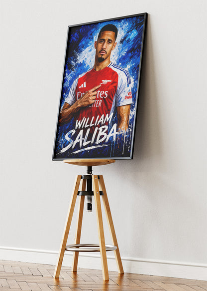 William Saliba Arsenal Artistic Portrait Poster Canvas & Print – AI PRINT LAB