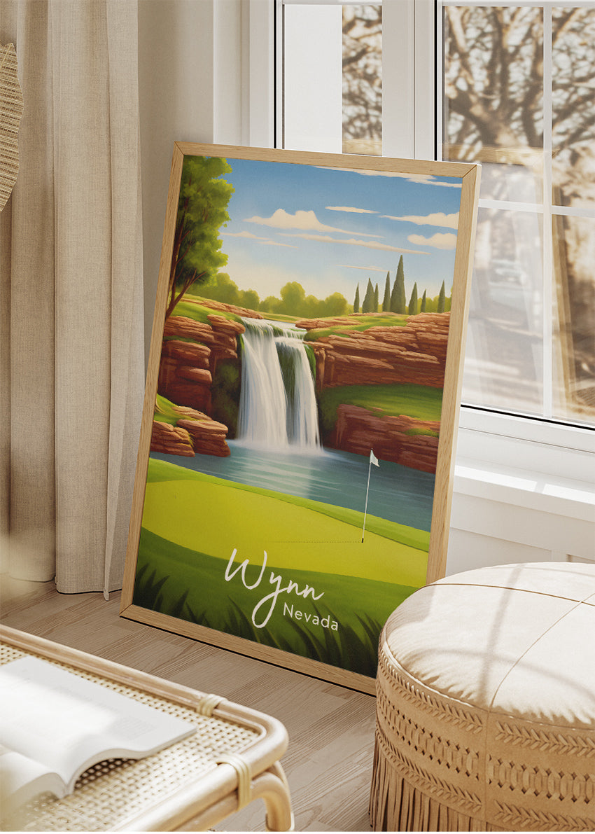 Wynn Golf Course Nevada Poster & Canvas Print – Illustrated Luxury Las Vegas Golf Art
