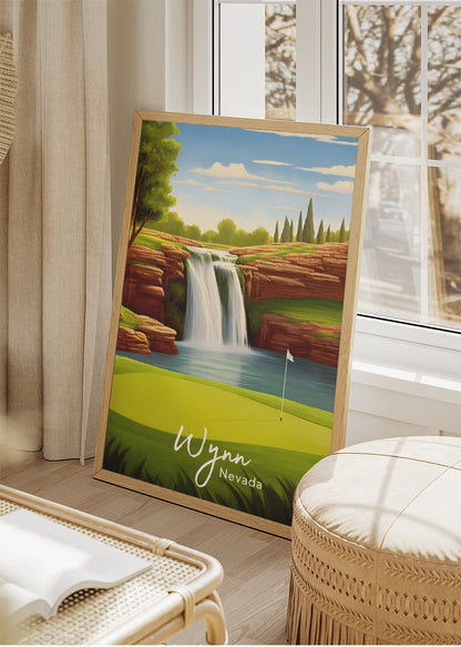 Wynn Golf Course Nevada Poster & Canvas Print – Illustrated Luxury Las Vegas Golf Art