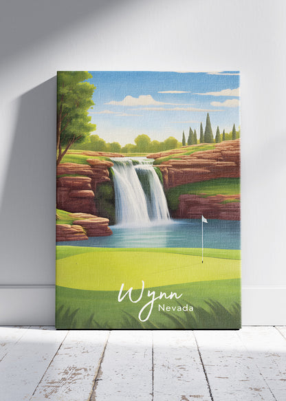 Wynn Golf Course Nevada Poster & Canvas Print – Illustrated Luxury Las Vegas Golf Art