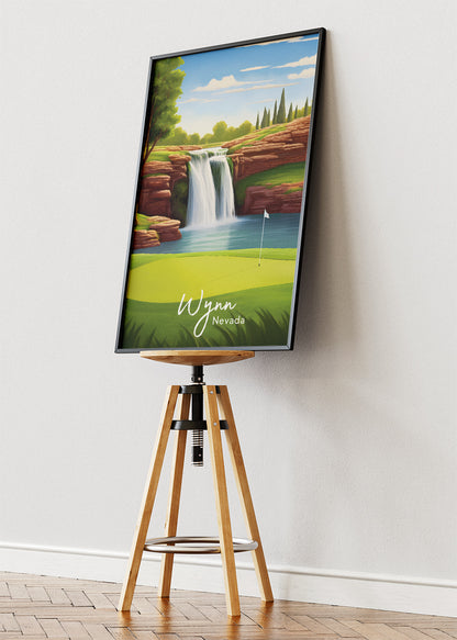 Wynn Golf Course Nevada Poster & Canvas Print – Illustrated Luxury Las Vegas Golf Art