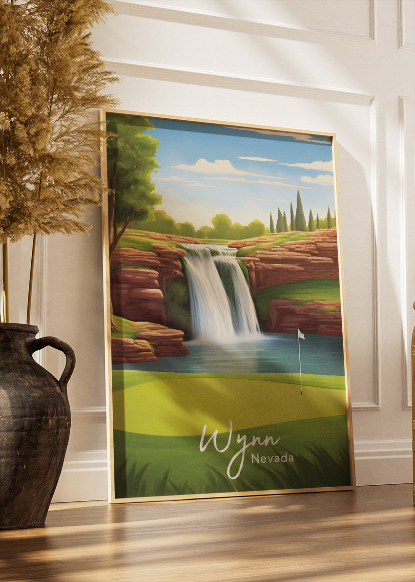 Wynn Golf Course Nevada Poster & Canvas Print – Illustrated Luxury Las Vegas Golf Art