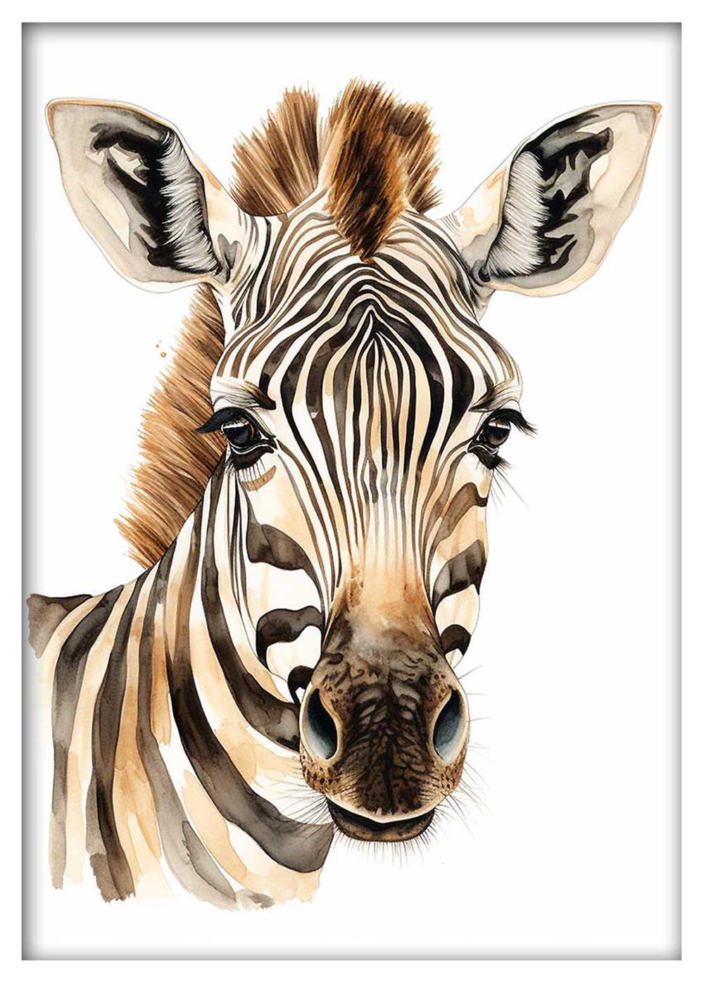 Zebra Canvas & Poster Wall Art T580 Wildlife Series