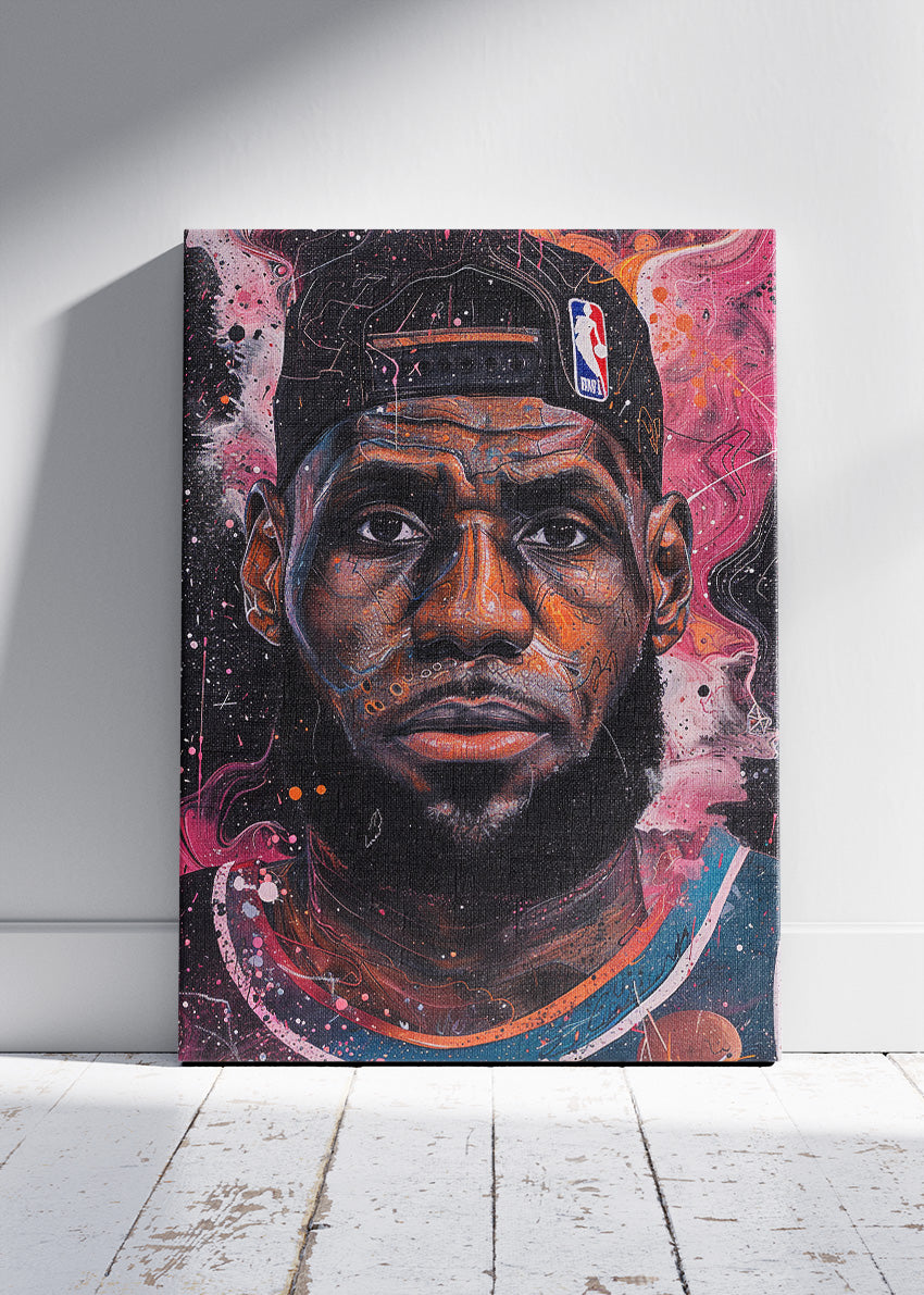 LeBron James Portrait Art Print & Canvas – NBA Icon Basketball Wall Art