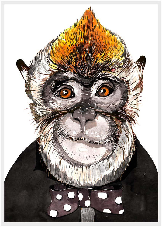 Monkey Canvas & Poster Wall Art T13 Wildlife Series