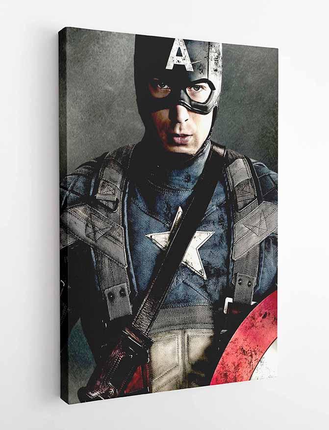 P102 Captain America Canvas Art Prints, Posters, and Wall Art Superhero Collection