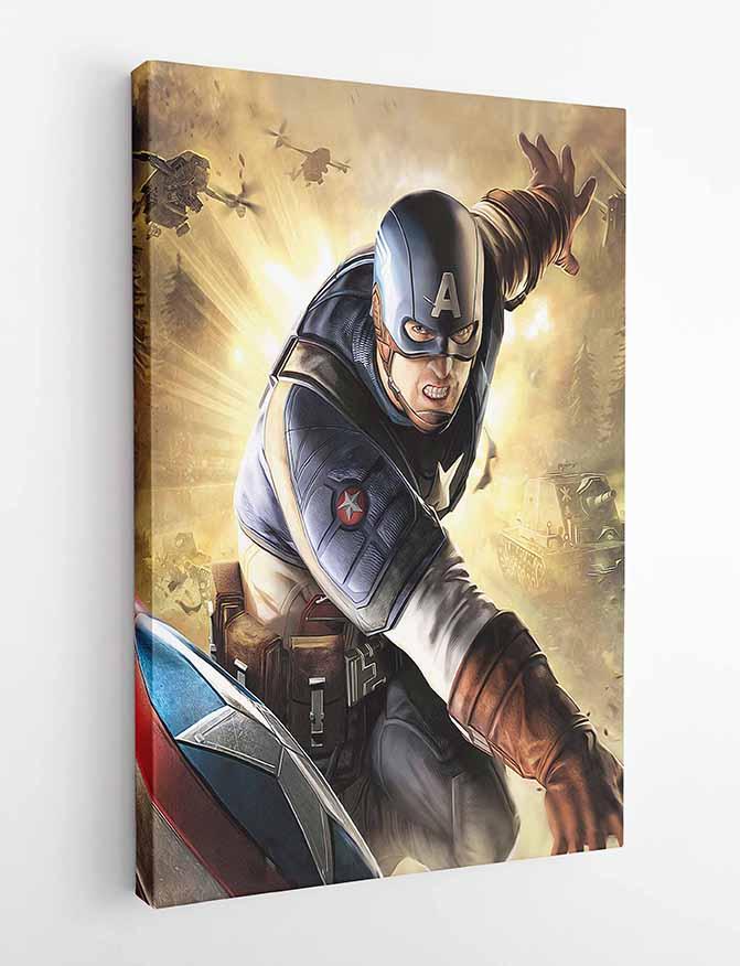 P47 Captain America Canvas Art Prints, Posters, and Wall Art Superhero Collection