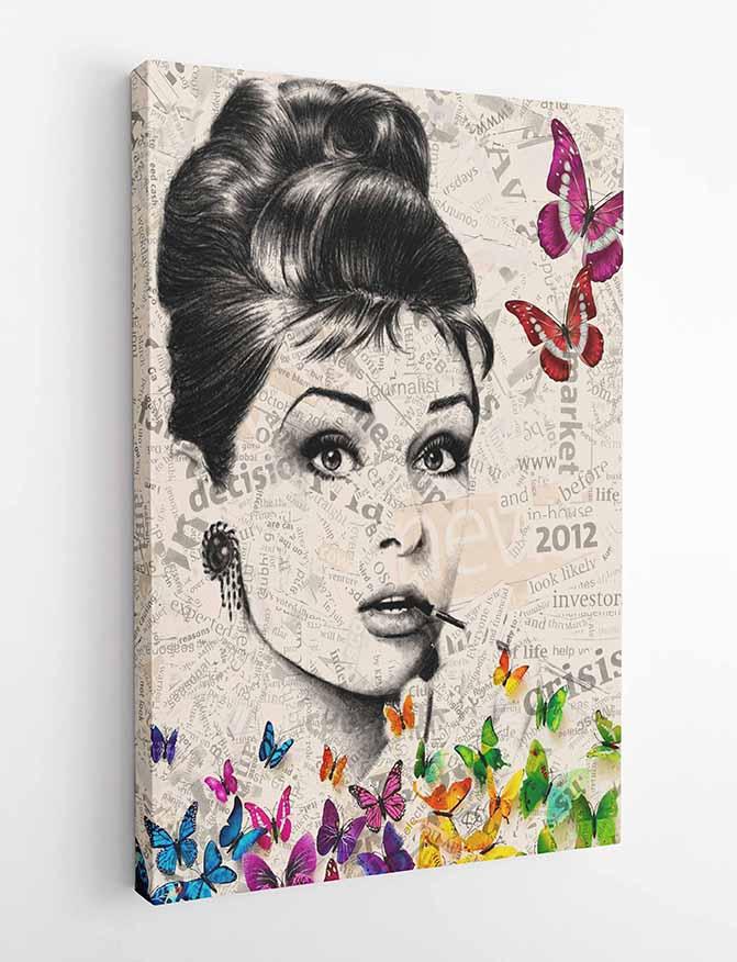 P82 Audrey Hepburn Canvas Art Prints, Posters, and Wall Art Pop Art Collection
