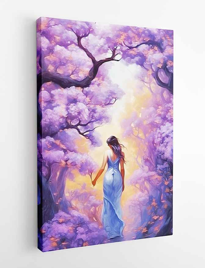 T325 Purple Tree Flowers Canvas Art Prints, Posters, and Wall Art Flowers, Plants, Trees Collection